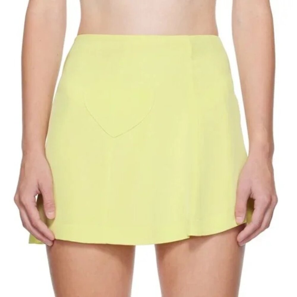 Mirror Palais – Silk Crop Top & Mini Skirt Set in Lime (NWOT) - Picture 6 of 7